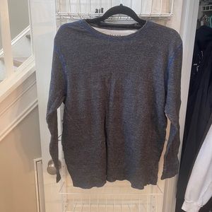grey with blue lining  long sleeve